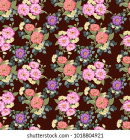 Elegant gentle trendy pattern in small-scale flower. Millefleurs. Liberty style. Floral seamless background for textile, cotton fabric, covers, manufacturing, wallpapers, print, gift wrap and scrapboo