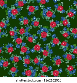 Elegant gentle trendy pattern in small-scale flower. Millefleurs. Liberty style. Floral seamless background for textile, cotton fabric, covers, manufacturing, wallpapers, print, gift wrap