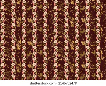 Elegant gentle trendy pattern in small-scale flower. Millefleurs. Liberty style. Floral seamless brown background for textile, cotton fabric, covers, wallpapers, print, gift wrap and scrapbooking.