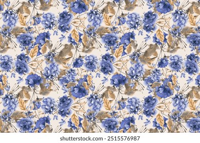 Elegant gentle trendy pattern in small-scale flower