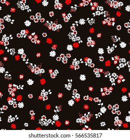 Elegant gentle trendy pattern in small-scale flower. Millefleurs. Liberty style. Floral seamless background for textile, cotton fabric, covers, wallpapers, print, gift wrap and scrapbooking.
