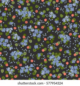 Elegant gentle trendy pattern in small-scale flower. Millefleurs. Liberty style. Floral seamless background for textile, fabric, covers, manufacturing, wallpapers, print, gift wrap and scrapbooking.