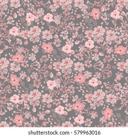 Elegant gentle trendy pattern in small-scale flower. Millefleurs. Liberty style. Floral seamless background for textile, cotton fabric, covers, manufacturing, wallpapers, print, wrap and scrapbooking.