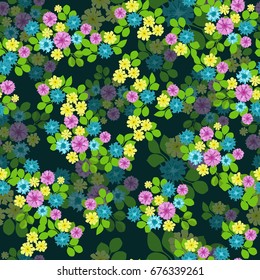 Elegant gentle trendy pattern in small-scale flower. Millefleurs. Liberty style. Floral seamless background for textile, cotton fabric, covers, manufacturing, wallpapers, print, wrap and scrapbooking.