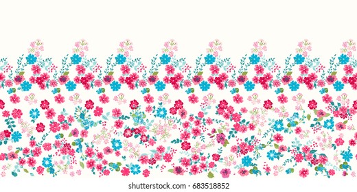 Elegant gentle trendy pattern in small-scale flower. Millefleurs. Liberty style. Floral seamless background for textile, fabric, covers, manufacturing, wallpapers, print, gift wrap and scrapbooking.