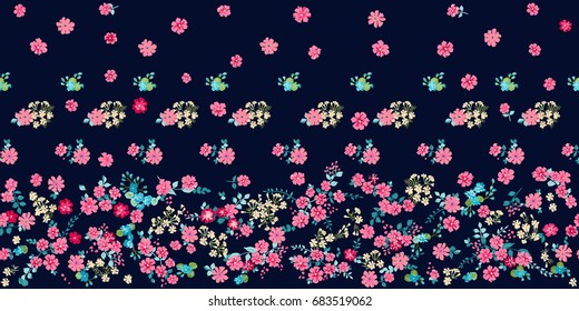 Elegant gentle trendy pattern in small-scale flower. Millefleurs. Liberty style. Floral seamless background for textile, fabric, covers, manufacturing, wallpapers, print, gift wrap and scrapbooking.