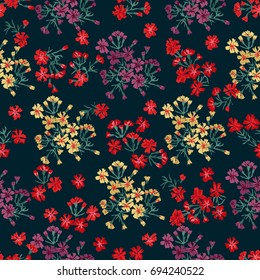 Elegant gentle trendy pattern in small-scale flower. Millefleurs. Liberty style. Floral seamless background for textile, fabric, covers, manufacturing, wallpapers, print, gift wrap and scrapbooking.