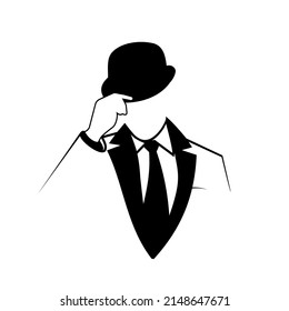 Elegant gentleman in a hat vector illustration