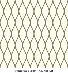 Elegant geomertric golden line shape motif pattern ultimate white background simple lace texture. Abstract diamond allover print block, fabric design, textile, wallpaper, wrapping cloth, packaging.