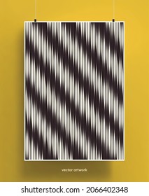 Elegant geometric abstract background poster template. Trendy colorful geometric shapes and stripes. Vector illustration for background, cover, layout or poster design.