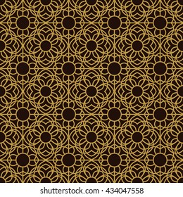 Elegant geometric arabic seamless vector pattern. Abstract oriental style background.