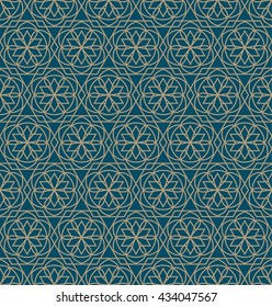 Elegant geometric arabic seamless vector pattern. Abstract oriental style background.
