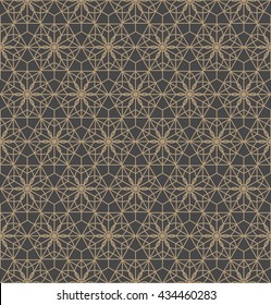 Elegant geometric arabic seamless vector pattern. Abstract oriental style background.