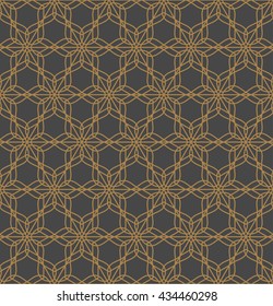 Elegant geometric arabic seamless vector pattern. Abstract oriental style background.