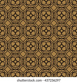 Elegant geometric arabic seamless vector pattern. Abstract oriental style background.