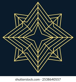 An elegant geometric Art Deco logo featuring intricate filigree lines in a square and rhombus pattern. Ideal for luxury branding, this ornamental icon stands out on a dark background.