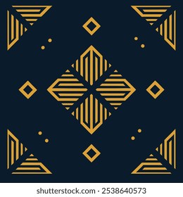 An elegant geometric Art Deco logo featuring intricate filigree lines in a square and rhombus pattern. Ideal for luxury branding, this ornamental icon stands out on a dark background.