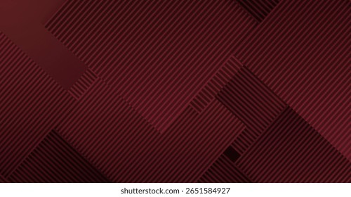 Elegant geometric artwork features a series of maroon shapes and diagonal stripes, creating a sophisticated and layered composition with subtle variations in color and tone