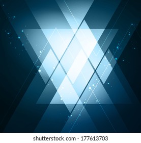 Elegant Geometric Blue Background - Vector Illustration For Business Brochure