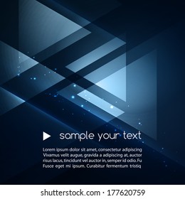 Elegant Geometric Blue Background - Vector Illustration For Business Brochure