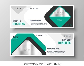 elegant geometric business corporate banners design set