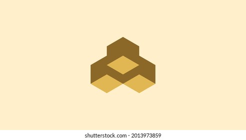 Elegant geometric business logo and brand design template in modern style for isolated corporate identity symbol