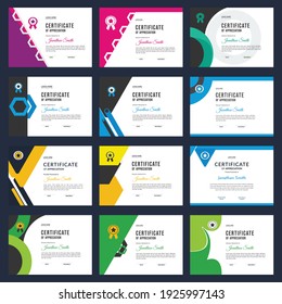 Elegant geometric certificate template layout design bundle