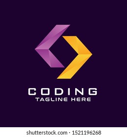 Elegant Geometric Coding logo Template