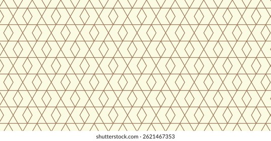 Elegante Geometric Diamond Grid Texture para apresentação. Padrão geométrico livre de junção com linha e forma de cor dourada.