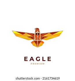 Elegante logotipo de ilustración de águila geométrica
