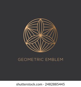 Elegante Plantilla de diseño de emblema geométrico. Estilo gráfico lineal. Ilustración vectorial.