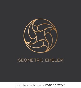 Elegant geometric emblem design template. Linear graphic style. Vector illustration.