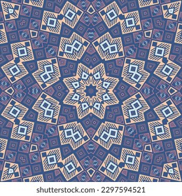 Elegant geometric endless ornament vector composition. Trendy patchwork motif. Interior mosaic ornament. China folk motif. Beauty fashion cover.