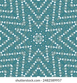 Elegant geometric endless ornament vector design. Tetro tile motif. Mix geometrical texture. Majolica folk motif. Royal background.
