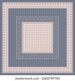 Elegante Geométrico Floral Borda Padrão Scarf Design
