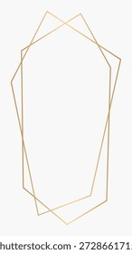Quadro geométrico elegante com sobreposição de linhas douradas. Moderno design de moldura de ouro em um fundo branco. Perfeito para convites, cartazes ou desenhos elegantes. Vetor gráfico do quadro. Ilustração do quadro.