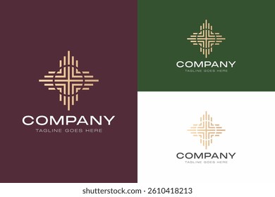 Elegant Geometric Gold Logo Symbolizing Luxury and Professional Company Business Branding