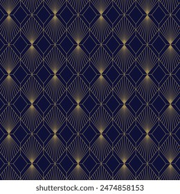 Elegant geometric gold pattern background with Art Deco style. This elegant and luxurious design is ideal for upscale projects and decor.