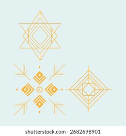 Elegante design de padrão dourado geométrico com um estilo abstrato moderno, perfeito para fundos, papéis de parede, marca de luxo, convites, impressões de moda e projetos digitais premium.