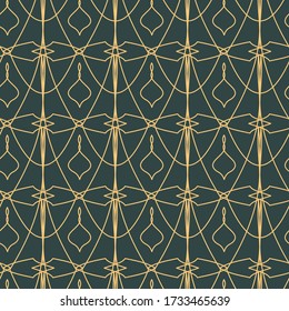 elegante patrón geométrico sin soldadura dorado sobre fondo gris