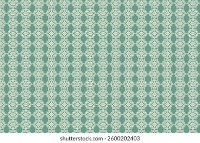 Elegant Geometric Islamic Pattern in Green and White