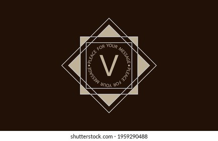 Elegant geometric logo. Icon, brand of the company with the alphabetic letter V. Creative logo of business, salon, boutique, company, corporation.