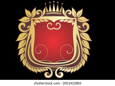 An Elegant Geometric Logo Inside A Golden Laurel Wreath. The Design Looks Classy And Expensive. It Can Be Implemented As A Logo Of Various Prestigious Businesses.