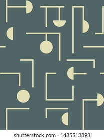 Elegant geometric maze patterns. Abstract vector labyrinth of low complexity