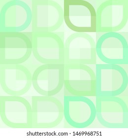 Elegant geometric pattern with abstract green shapes. Purple, pink and orange color. Vector illustration