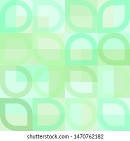 Elegant geometric pattern with abstract green shapes. Purple, pink and orange color. Vector illustration