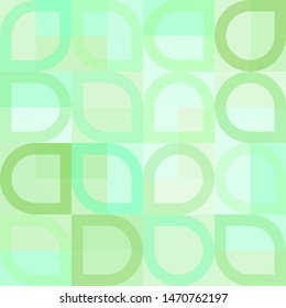 Elegant geometric pattern with abstract green shapes. Purple, pink and orange color. Vector illustration