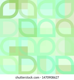 Elegant geometric pattern with abstract green shapes. Purple, pink and orange color. Vector illustration