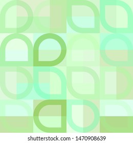 Elegant geometric pattern with abstract green shapes. Purple, pink and orange color. Vector illustration