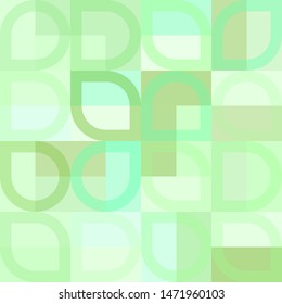 Elegant geometric pattern with abstract green shapes. Purple, pink and orange color. Vector illustration